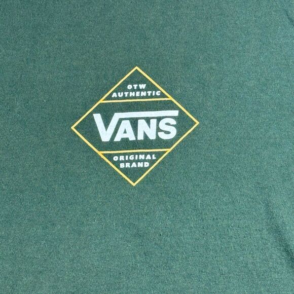 Vans Forest Green Signature Logo Short Sleeve T Shirt - Men’s US L - Picture 3 of 8